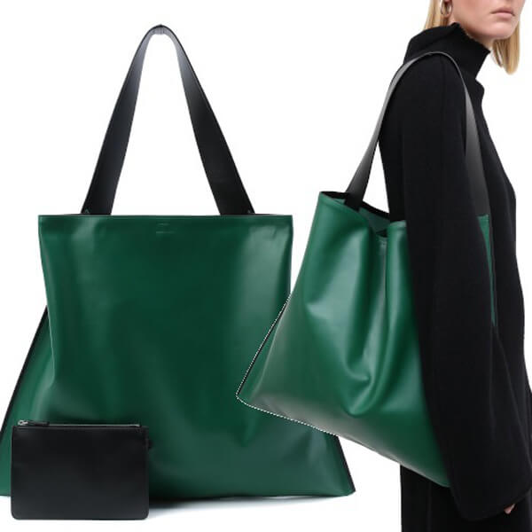 ジルサンダー トートバッグ 偽物 Jil Sander★ジルサンダー バッグ コピー SALE！Border ワンショルダー トートバッグ Green