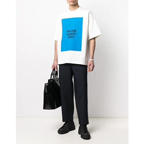 ジルサンダー Tシャツ 偽物 2021SS新作 クルーネック プリント cotton JSMS707043-MS248508