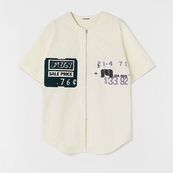 ジルサンダー 偽物★手刺繍パッチ ベースボールシャツ【2023SS】JSMU601135-MU241300