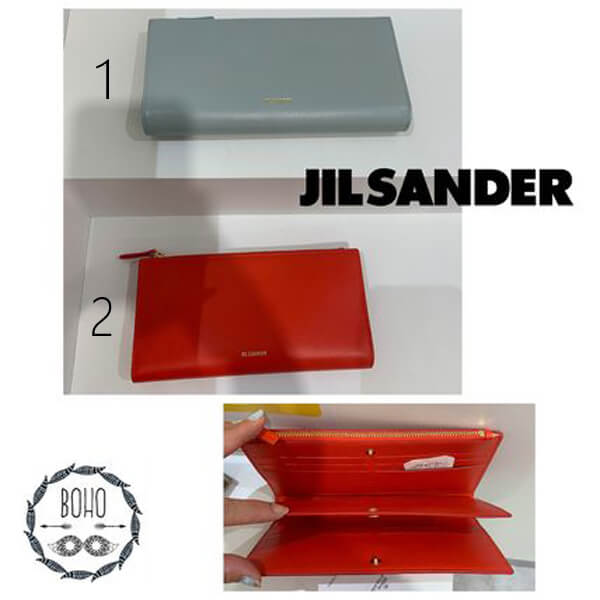 ジルサンダー 財布 偽物【JIL SANDER】ロゴ入ノート型長財布