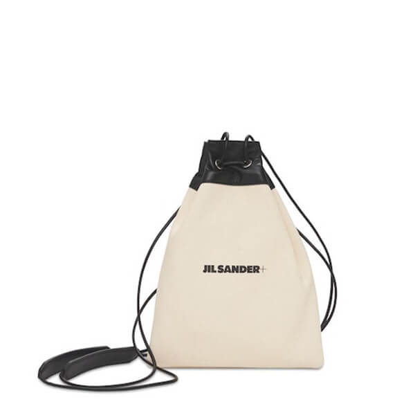 ジルサンダー バッグ コピー JIL SANDER+☆ロゴ ドローストリング キャンバス ポーチバッグ