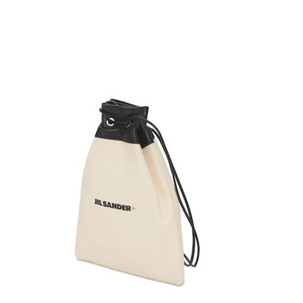 ジルサンダー バッグ コピー JIL SANDER+☆ロゴ ドローストリング キャンバス ポーチバッグ