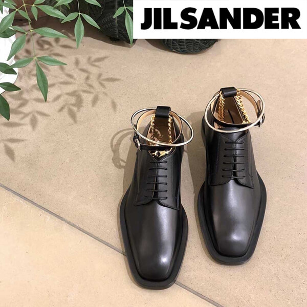 ジルサンダー 革靴 コピー◆JIL SANDER◆リング&チェーン付き ローファー