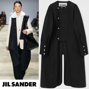 ジルサンダー コート 偽物 JS043 LOOK14 QUILTED SILK COAT WITH DETACHABLE SLEEVE