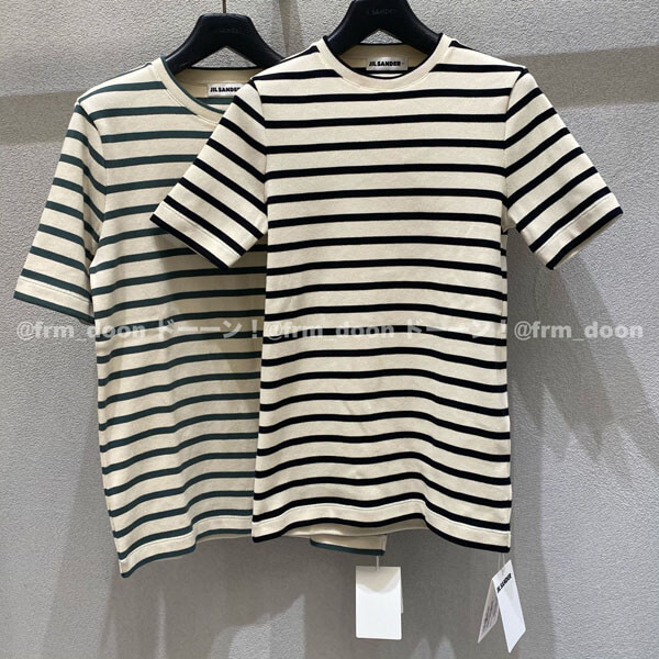 【ジルサンダー Tシャツ 偽物】2021SS新作 クルーネック ボーダー Tシャツ(各色)