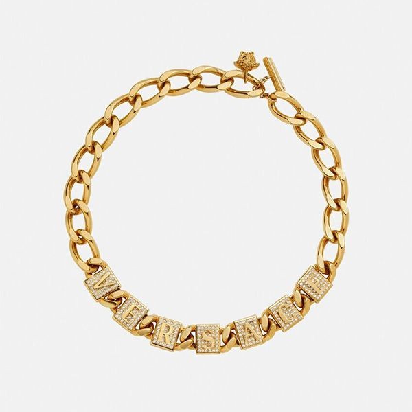 人気話題コラボ！ヴェルサーチ 偽物 CRYSTALS TILES NECKLACE クリスタル ネックレス 1008304-1A00621_4J090