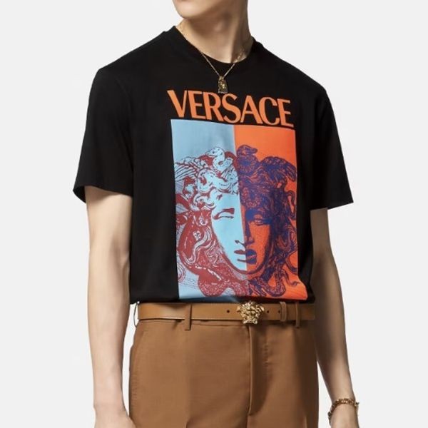 ヴェルサーチ メデューサ グラフィック T シャツ パロディ 2色 1008491-1A06070_1UE30