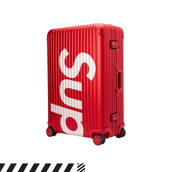 人気話題コラボ シュプリーム リモワ コピー スーツケース シュプリーム RIMOWA Topas Multiwheel 82L Red