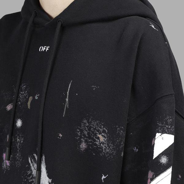 オフホワイト ギャラクシー パーカー 偽物 オフホワイト ギャラクシー OFF WHITE 17FW DIAG GALAXY BRUSHED OVER 東京HOODIE PARKA 芸能人