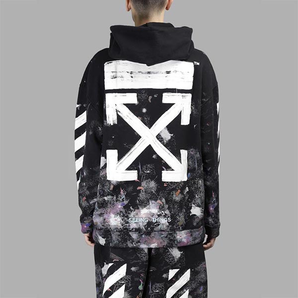 オフホワイト ギャラクシー パーカー 偽物 オフホワイト ギャラクシー OFF WHITE 17FW DIAG GALAXY BRUSHED OVER 東京HOODIE PARKA 芸能人