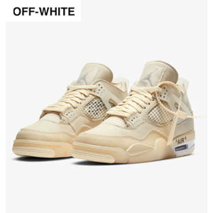 ナイキ エアジョーダン スーパーコピー 新作 AIR JORDAN 4 X off white 偽物 スニーカー ナイキ SAIL エアジョーダンⅣ