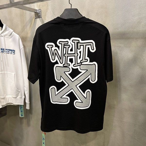 【追跡付】Off-White 偽物 Carlos Arrow コットンジャージーTシャツ OMAA027F22JER018