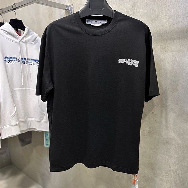【追跡付】Off-White 偽物 Carlos Arrow コットンジャージーTシャツ OMAA027F22JER018