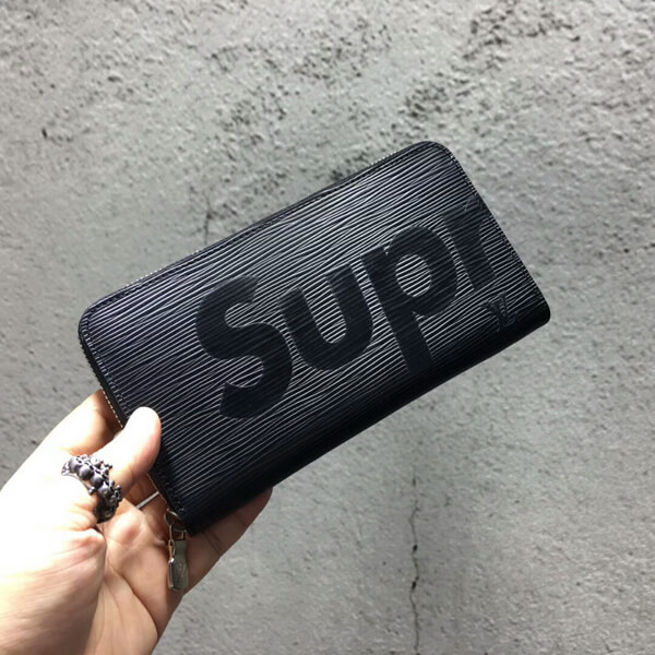 シュプリーム ヴィトン 財布 偽物 20-21AWシュプリーム 偽物 ジッピーウォレット 新作 Epi Leather Zippy Organizer Wallet 黒
