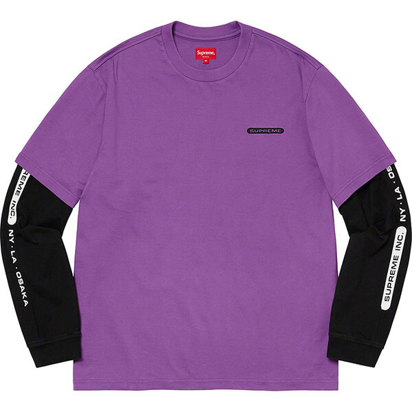 21SS シュプリームトップス 偽物 パネル ロングスリーブ Paneled L/S