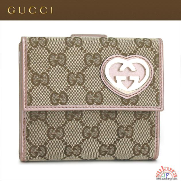 グッチ 財布 GGキャンバス/レザー ラブリー Wホッ ハート 245727 F4C2G 8594
