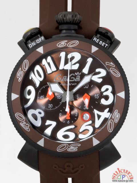 ガガミラノ コピー クロノ　48mm　クォーツ 6054.5 ブラウンラバー