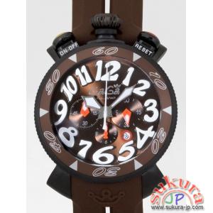 ガガミラノ コピー クロノ　48mm　クォーツ 6054.5 ブラウンラバー