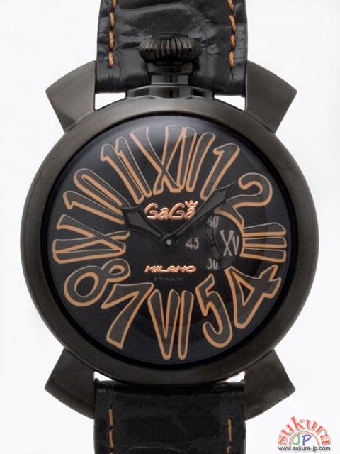 ガガミラノ スリム 46mm クォーツ 5086.1 SS(PVD)/ブラック革