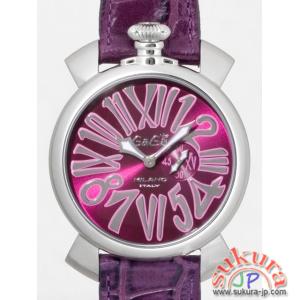 ガガミラノ コピー スリム 46mm クォーツ 5084.5 SS/ダークパープル革