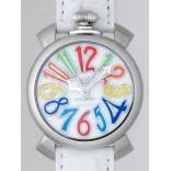 ガガ･ミラノスーパーコピー GAGAMILANO マニュアル　40mm　クォーツ z5020.1 ホワイト皮 ホワイトシェル/マルチカラーアラビア