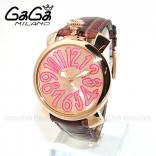 GaGa MILANO （ガガミラノ） 時計 腕時計 MANUALE マニュアーレ マヌアーレ 40mm ブラウン レザー/ピンク/ピンクゴールド 5021.08