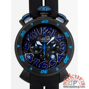 ガガミラノコピー クロノ　48mm　クォーツ 6054.1 ブラックラバー