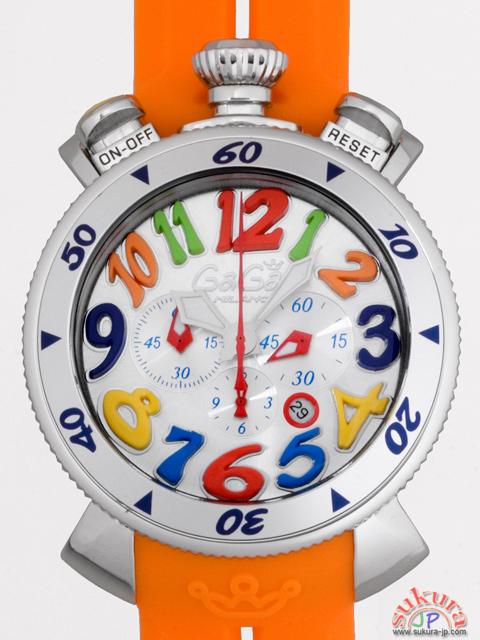 ガガミラノ コピー GAGAMILANO クロノ 48mm　クォーツ 6050.1 オレンジラバー