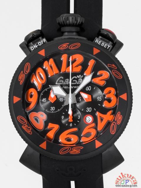 ガガミラノ コピー クロノ　48mm　クォーツ 6054.3 ブラックラバー