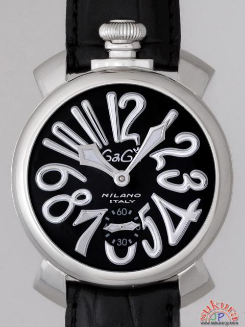 ガガミラノ コピー マニュアーレ　48mm　手巻き 5010.4 ブラック/シルバーアラビア
