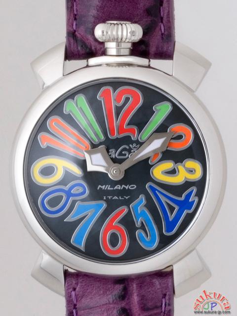 ガガミラノ コピー マニュアーレ　40mm　クォーツ 5020.2 ダークパープル革