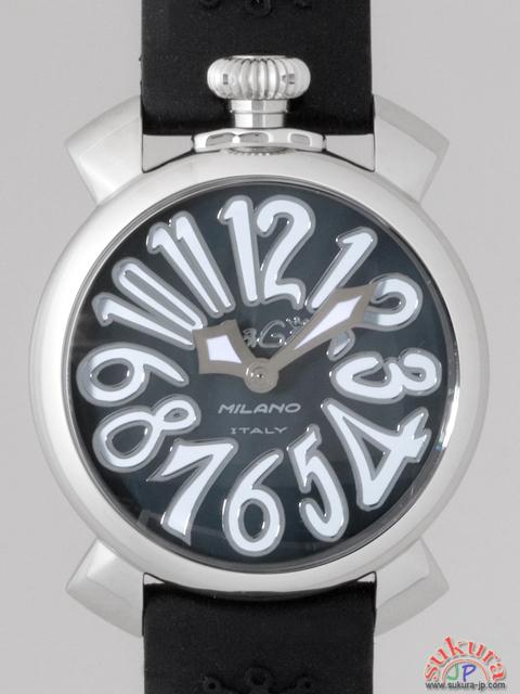 ガガミラノ コピー マニュアーレ　40mm　クォーツ 5020.4 ブラックラバー