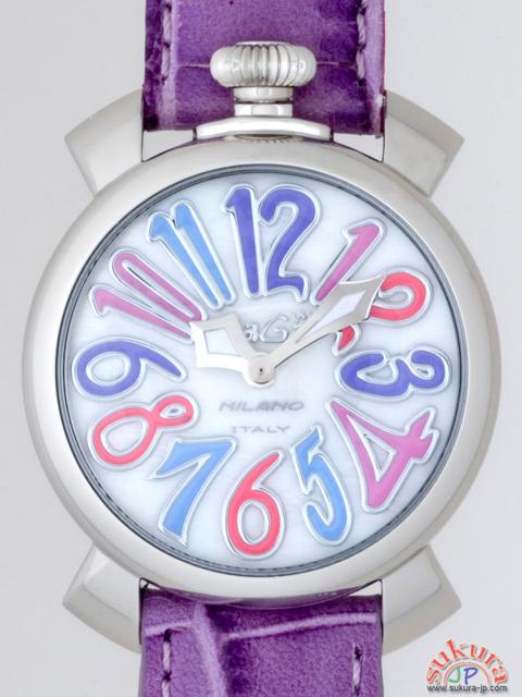 ガガミラノ コピー マニュアーレ　40mm　クォーツ 5020.7 パープルラバー