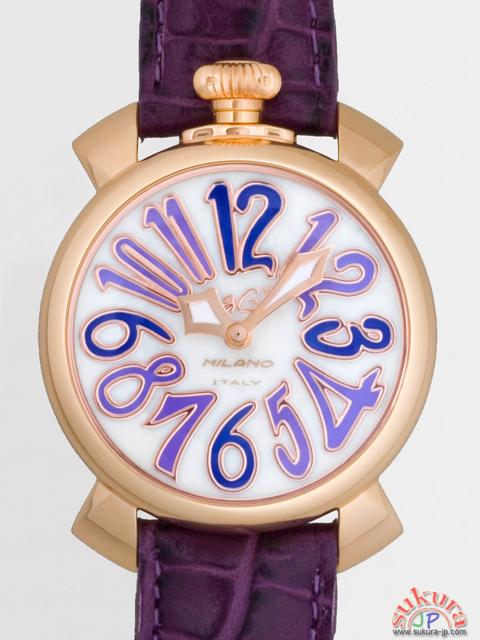 ガガミラノ コピー マニュアーレ　40mm　クォーツ 5021.4 ダークパープル革