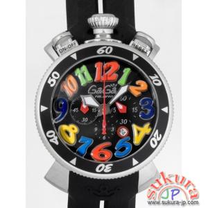ガガミラノ GAGAMILANO クロノ　48mm　クォーツ 6050.2 ブラックラバー