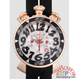 ガガミラノ GAGAMILANO クロノ　48mm　クォーツ 6056.6 ブラックラバー