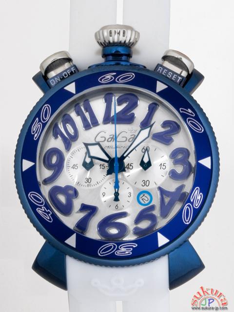 ガガミラノ GAGAMILANO クロノ　48mm　クォーツ 6053.1 ホワイトラバー