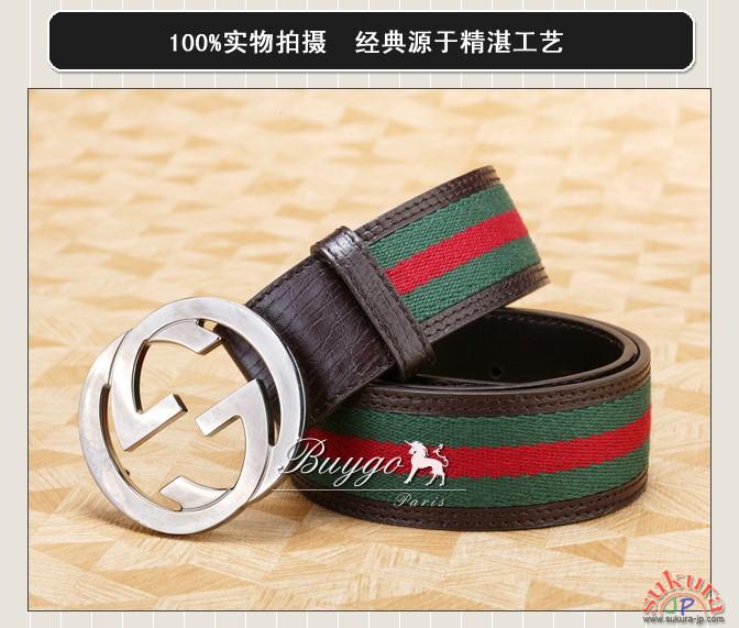グッチ/グッチ メンズ GGバックル レザーベルト グッチライン 114984