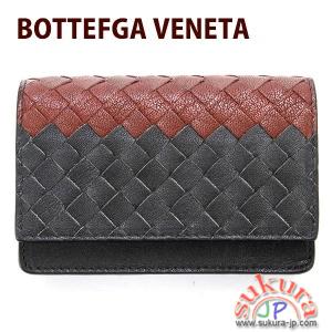 ボッテガヴェネタ 名刺入れ ブラック×レッド 133945 VBG81 2064