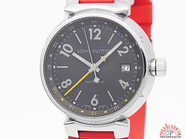 ルイヴィトン時計 タンブール GMT Q1131 メンズ オートマ ブラウン文字盤