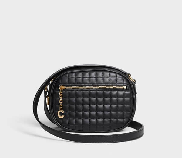 【セリーヌコピー セリーヌ】19SS新作 SMALL C CHARM / QUILTED CALFSKIN (Black)188363BFH.38NO
