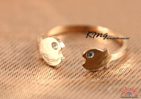 カルティエ リング 偽物 魚のキス ピンクゴールドリング（指輪） ri106