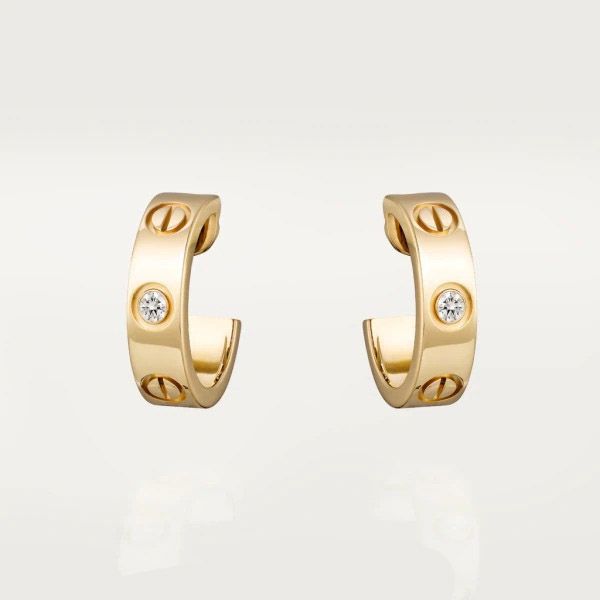 即発【カルティエ】Love ビスモチーフ イヤリング 偽物 ダイヤモンド 18K B8022900