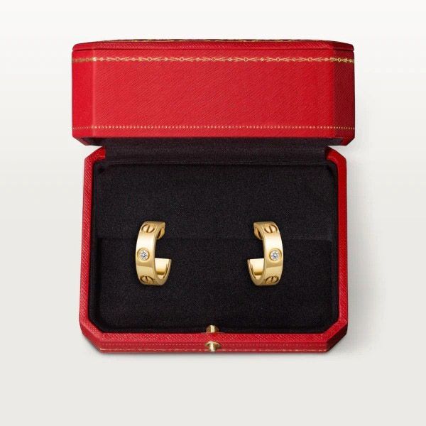 即発【カルティエ】Love ビスモチーフ イヤリング 偽物 ダイヤモンド 18K B8022900