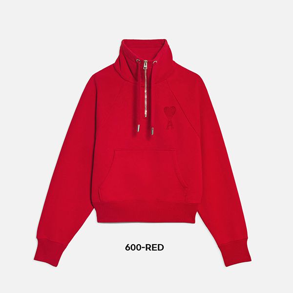 AMI PARIS 偽物フリース ハーフジップ スウェットシャツ