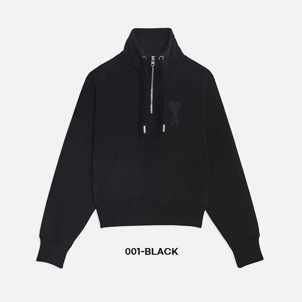 AMI PARIS 偽物フリース ハーフジップ スウェットシャツ