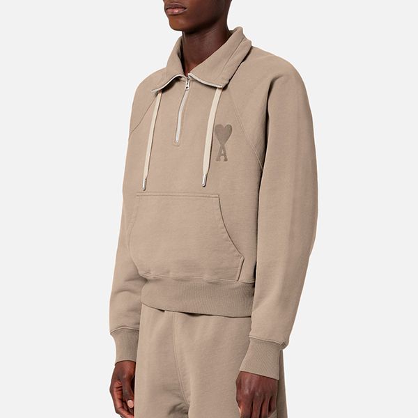 AMI PARIS 偽物フリース ハーフジップ スウェットシャツ