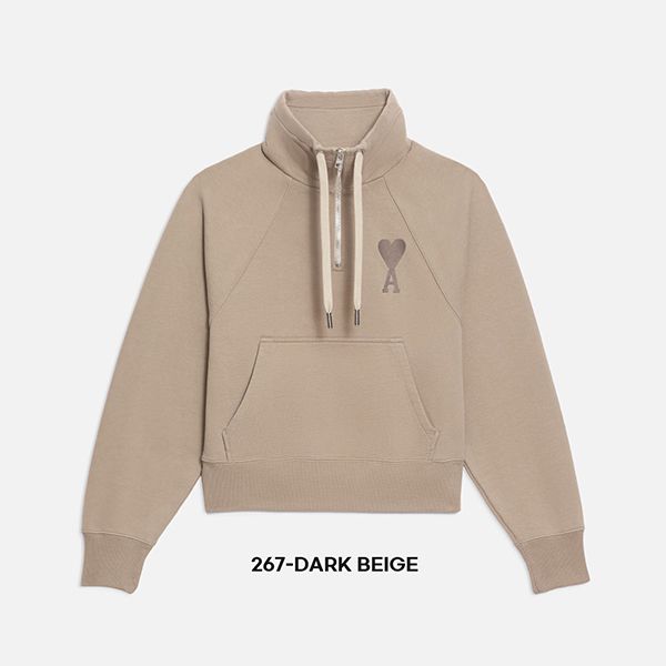 AMI PARIS 偽物フリース ハーフジップ スウェットシャツ