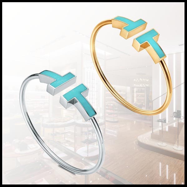 ティファニー T 偽物 ブレスレット Tiffany T ターコイズブレスレット★18K