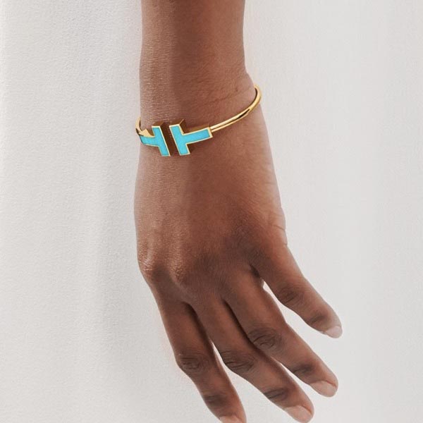 ティファニー T 偽物 ブレスレット Tiffany T ターコイズブレスレット★18K